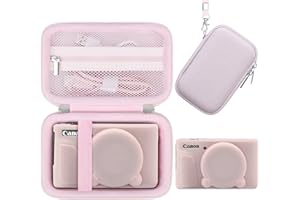 Elonbo Camera Case for Canon PowerShot SX740/ SX730 Digital Camera, Hard Carrying Case + Soft Silicone Protective Cover with 