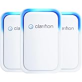 Clarifion - Air Ionizers for Home (3 Pack), Negative Ion Filtration System, Quiet Air Freshener for Bedroom, Office, Kitchen, Portable Air Filter Odor, Smoke Dust, Pets, Eliminator, Mini Air Cleaner