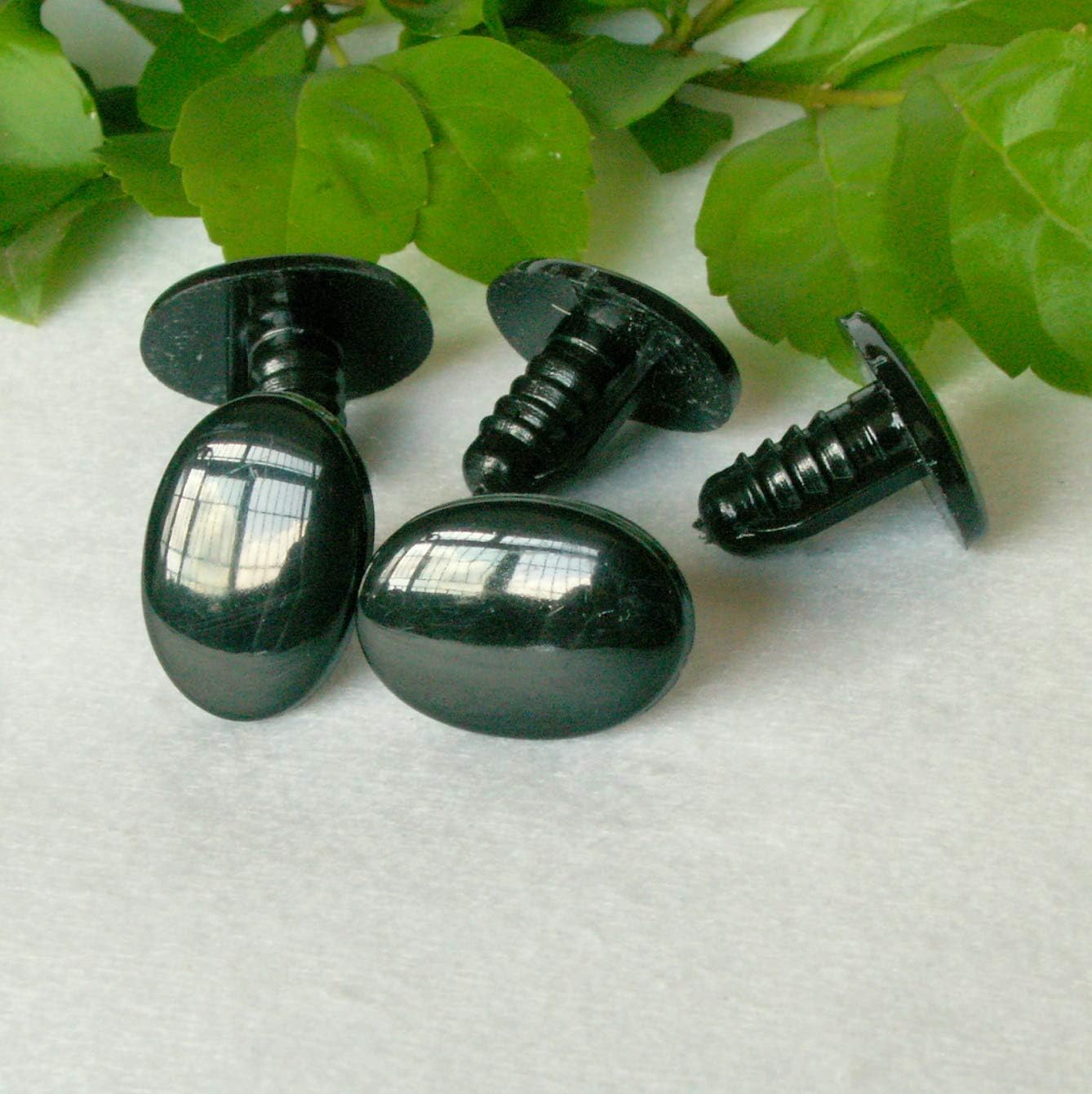 16mmx12mm Black Oval Safety Eyes/Plastic Eyes - 20 Pairs