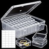 30 Slot Small Bead Organizer Box Plastic Bead Storage Containers with Lids, Clear Diamond Painting Storage Mini Plastic Stora