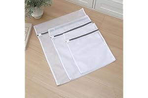 3 Pcs Laundry Wash Bag, Different Size Laundry Bags with Zipper, Clothes Cleaning Bag for T-shirt, Underwear, Socks
