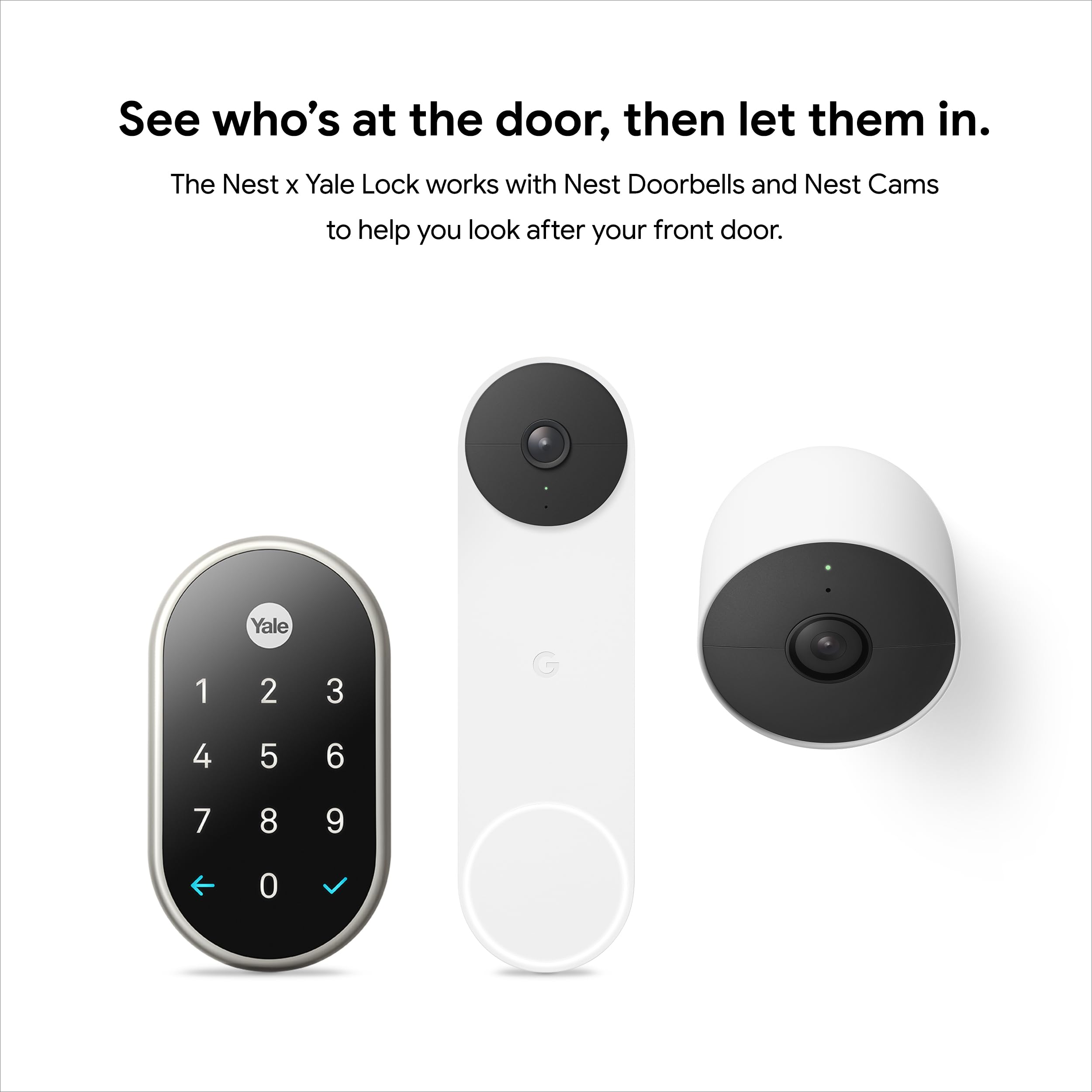 Google Nest x Yale Lock - Tamper-Proof Smart Lock for Keyless Entry - Keypad Deadbolt Lock for Front Door - Satin Nickel - View 11