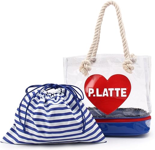 Amazon ピンク ラテ Pink Latte ハートビーチバッグ 00 サックス 090 Pink Latte ピンクラテ ショルダーバッグ ポシェット