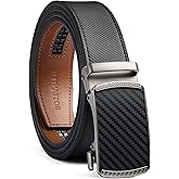 BOSTANTEN Men's Belt, Ratchet Belts for Men Leather Dress Casual with Adjustable Buckle, Cut for Fit