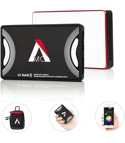 Mini luz de vídeo na câmera Aputure Amaran MC RGBWW, 3200K-6500K