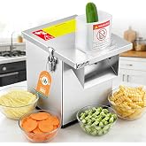 Newhai 4-in-1 Commercial Veggie Processor, Slicer Dicer Shredder 330lb/h | 200W Slices, Dices, Shreds Wavy Cuts, Stainless Steel For Veggies &amp; Fruit, For Commercial Kitchen Prep