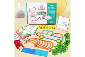 Montessori Smart Sticks,2026 Upgrade Montessori Smart Sticks for Toddlers, Quick Thinking Puzzle Blocks, WoodenSticks and Rin