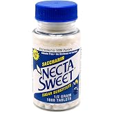 Necta Sweet Saccharin Tablets, 1/2 Grain, 1000 Tablet Bottle (Pack of 2)