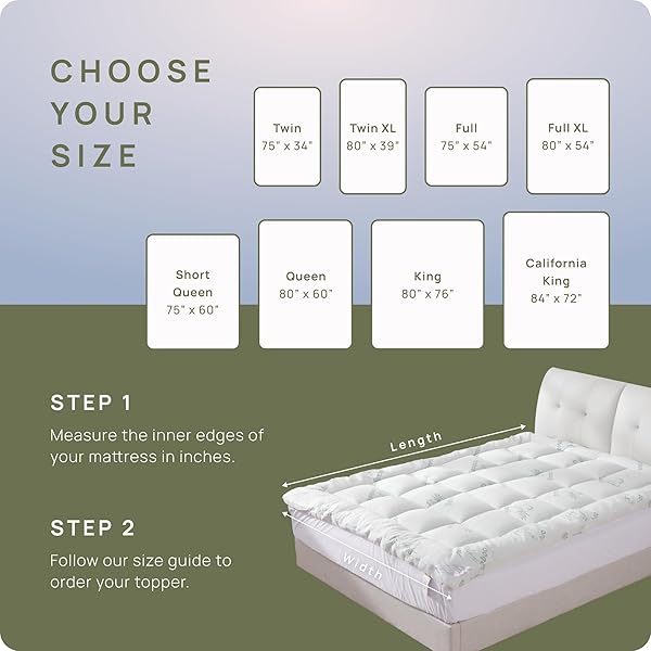 COOLING MATTRESS TOPPER – QUEEN SIZE | PLUSH PAD MATTRESS TOPPER FOR BACK PAIN RELIEF, 8-21″ DEEP POCKET | VISCOSE MADE FROM BAMBOO PILLOW TOP | BEDROOM ESSENTIALS