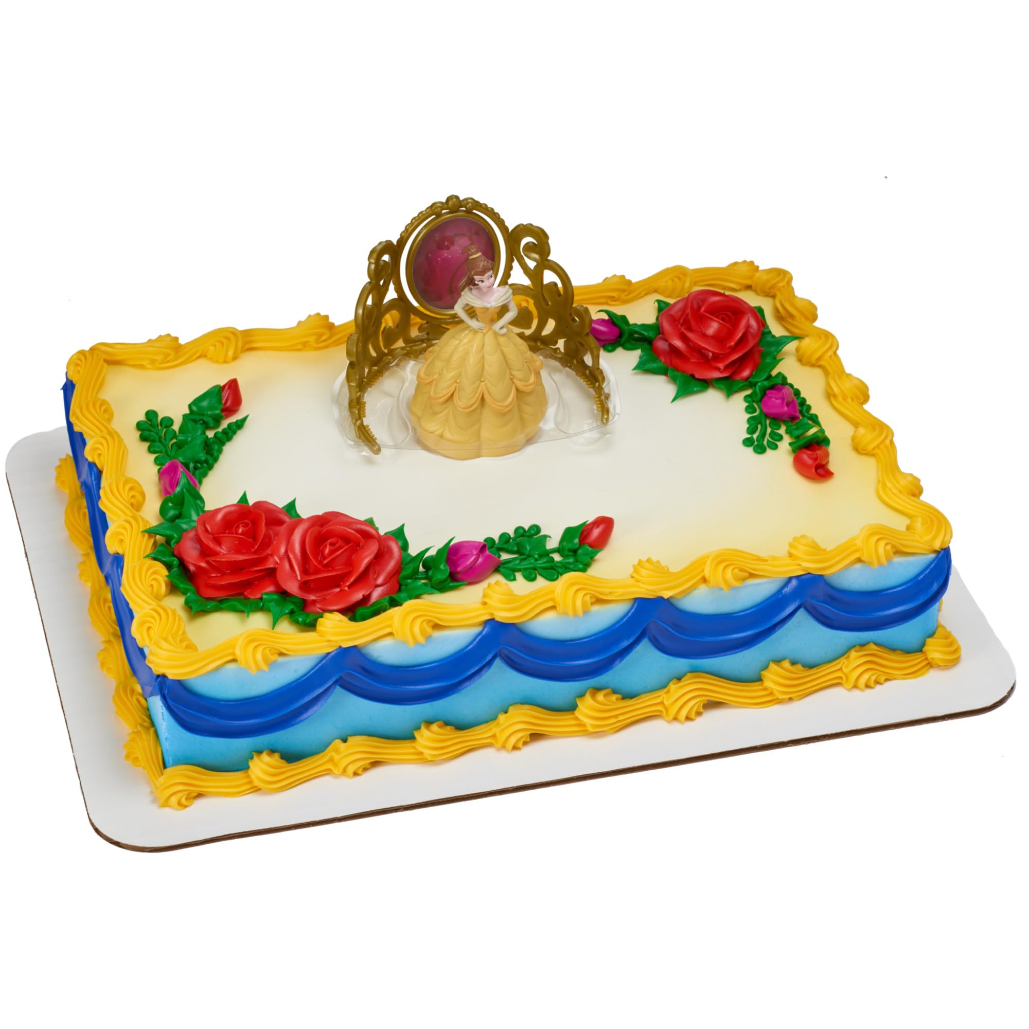 Photo 1 of DecoSet® Disney Princess Belle Beautiful As A Rose Cake Topper, 2-Piece Decorations Set with Belle Figurine and Golden Tiara with Spinning Jewel, Beauty and the Beast Cake Decoration