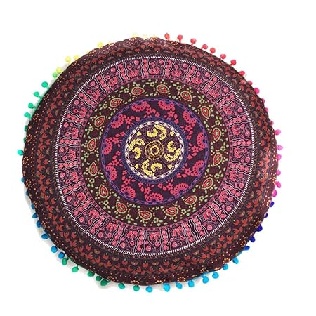 Indexp Round Pillowcase Indian Bohemian Cushions Mandala Floor