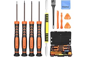 Vastar Repair Tool Kit for Xbox One 360 PS3 PS4 PS5 Controller XBOX series X|S, 12 in 1 T6 T8 T10 Xbox One Set with Cross Screwdriver 1.5, Safe Pry Tools, Cleaning Brush & Cloth in EVA Bag