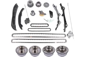 Intake & Exhaust VVT Gear Cam Phasers Adjusters Timing Chain Kit fit for 2011-23 Dodge Chrysler Jeep Ram 1500 3.6l v6 24v vvt