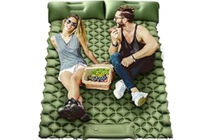 RVMONSTERSHOP Double Sleeping Pad for Camping, Sleeping Mats for Camping Self Inflating Camping Pad 2 Person with Pillow Built-in Foot Pump Suitable for Backpacking, Portable Camping Mats 79 * 49.2 * 3.5 Inch