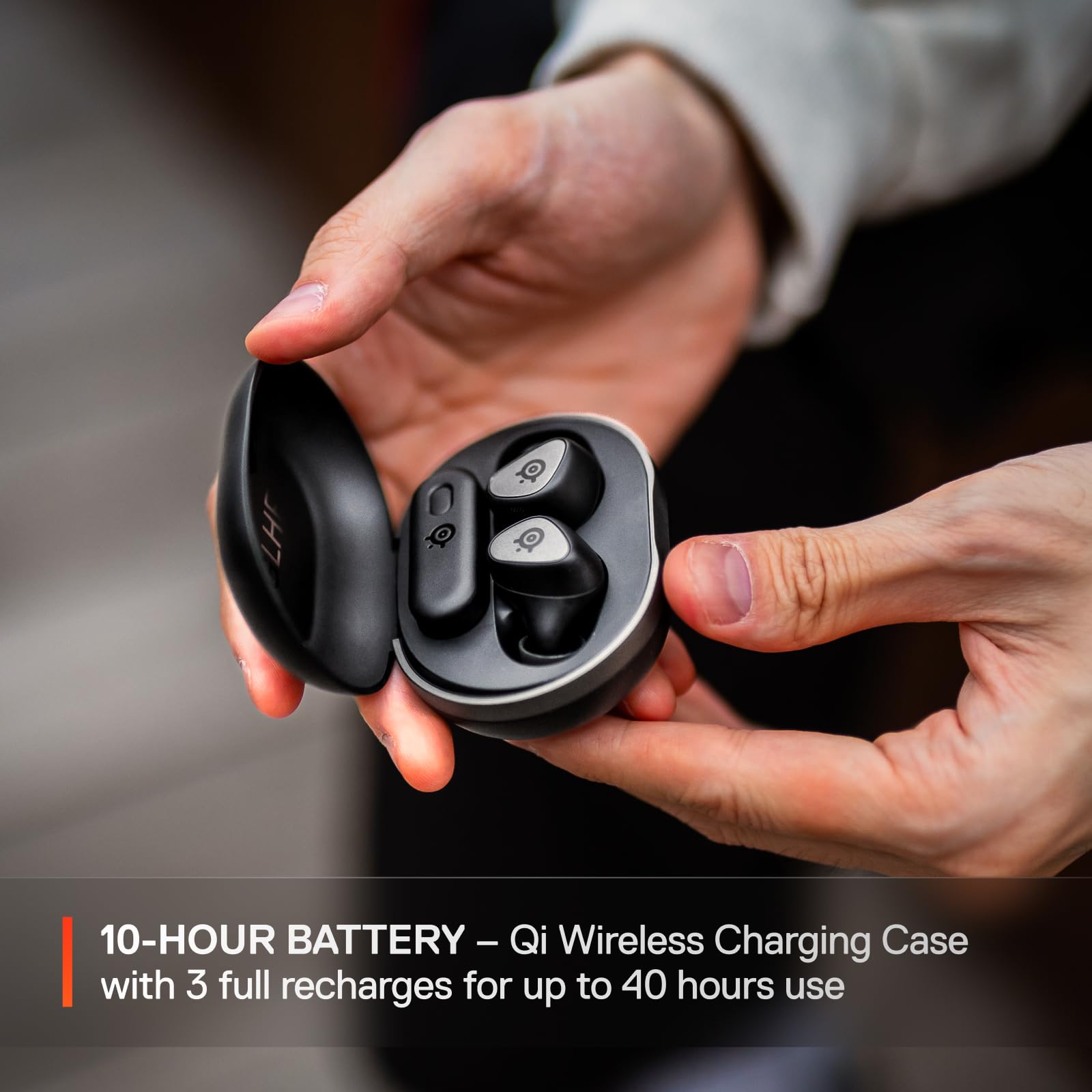 SteelSeries Arctis GameBuds for PS5 - Wireless Gaming Earbuds - 2.4GHz + BT 5.3 - IP55 Water Resistant - 40H Battery - Wireless Charging - PS5, PC, Switch 2, Mobile - Black 9