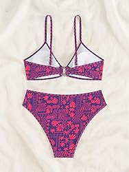 Fanuerg Women's Triangle Bikini Sets O Ring Linked