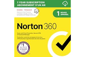 Norton 360 2026, Antivirus software for 1 Device – Includes Advanced AI Scam Protection, VPN and PC Cloud Backup [Download]