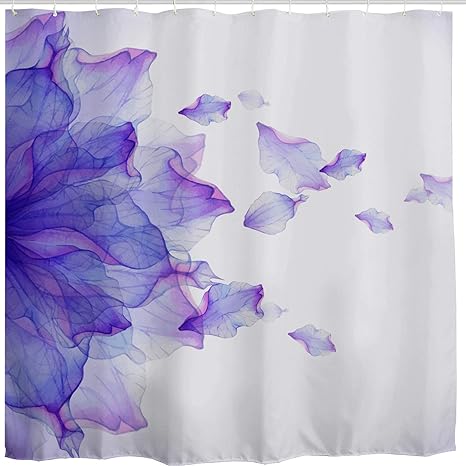 JOOCAR Design Duschvorhang, violette Blume, modern, abstrakt, florales