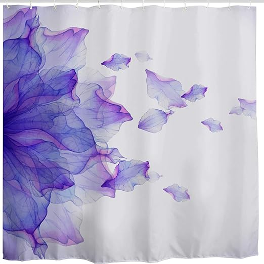JOOCAR Design Duschvorhang, violette Blume, modern, abstrakt, florales