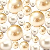 Z-synka 200 Pieces Floating NO Hole Pearls and 2300 Pieces Transparent Beads,Floating Beads Pearls for Vases Floating Candles Home Weddings Table Centerpieces Party Decor