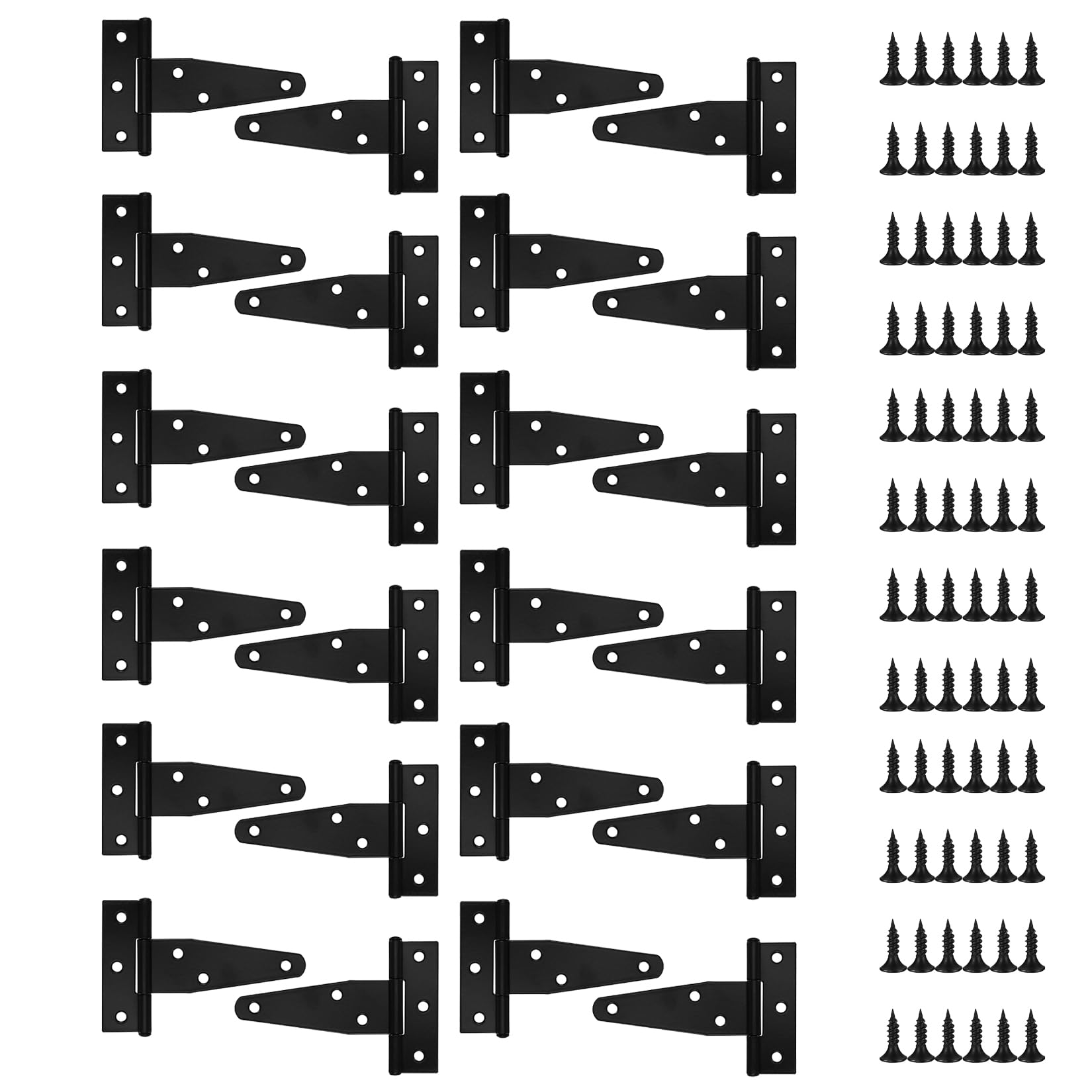 Photo 1 of 12 Pack 3 Inch T Strap Hinges, Shed Door Gate Hinges, Heavy Duty Black Outdoor Tee Hinge for Wooden Fences, Barn Door Gates Hinge for Shed Door Hardware (12, 3-Inch)