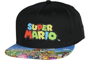 BIOWORLD Nintendo Super Mario Youth Embroidered Character Group Boys Adjustable Snapback Hat Baseball Cap Multi