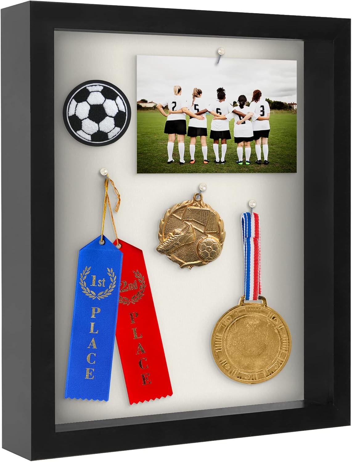 Photo Albums, Frames & Accessories - Americanflat 11x14 Shadow Box Frame in Black with Soft Linen Back - Composite Wood with Polished Glass for Wall and Tabletop