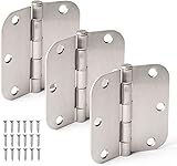 Ilyapa 3 Pack Brushed Nickel Door Hinges for