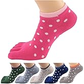 HONOW Women's Low Cut Toe Socks Ankle Cotton Running Socks(Pack of 5/6)