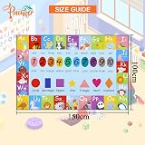 Pauwer Kids Play Rug 100x150cm ABC Numbers Shapes Educational Carpet view 2