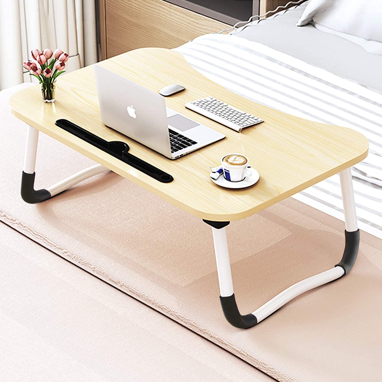 Wa-Very Adjustable Laptop Bed Table, Laptop Standing Desk for Bed and Sofa, Laptop Laptop Table, Collapsible, Breakfast Serving Tray, Notebook Stand, Reading Holder Couch, Floor
