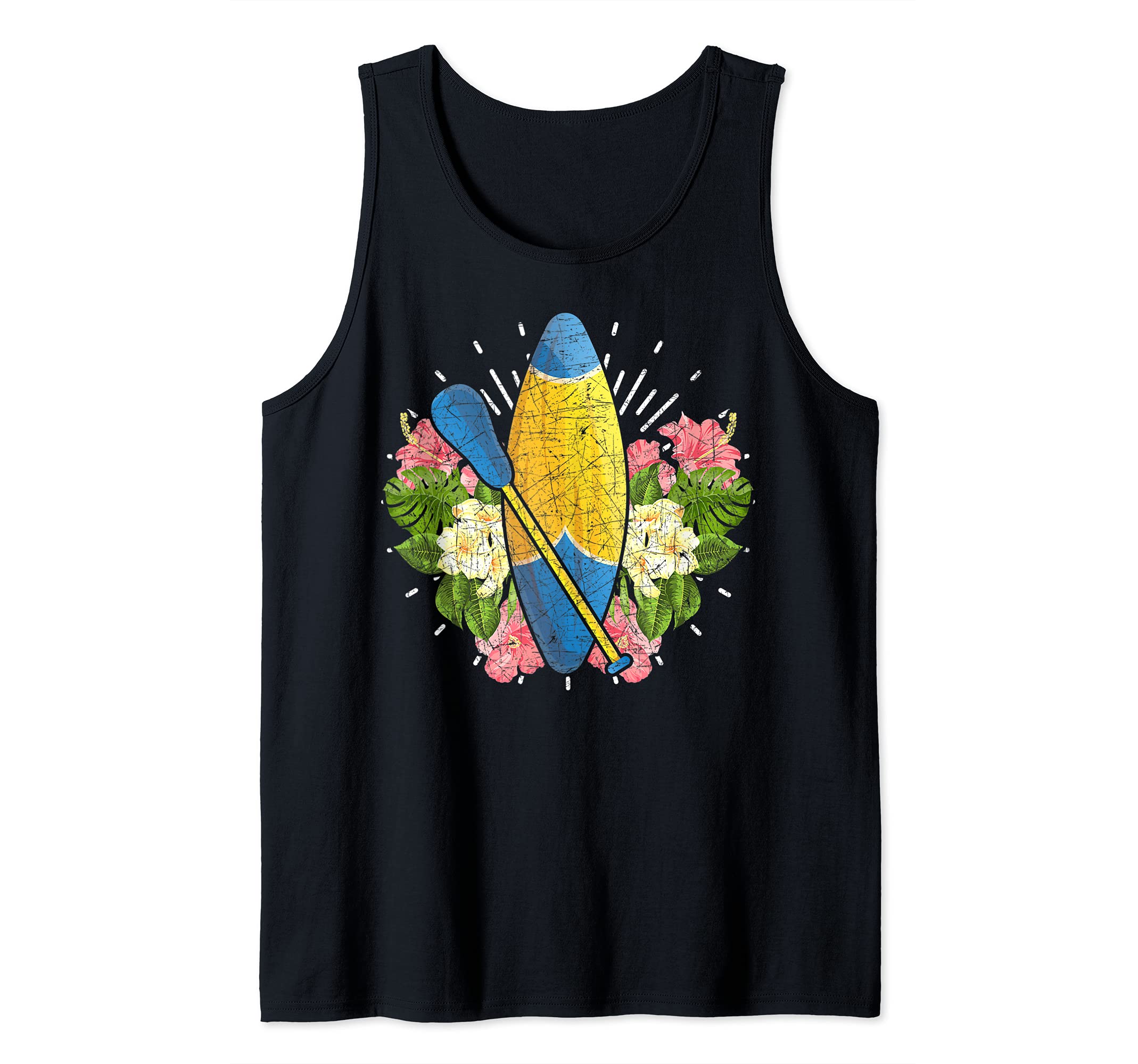 Flowers Paddle Board Paddleboarding Stand Up Paddling SUP Tank Top
