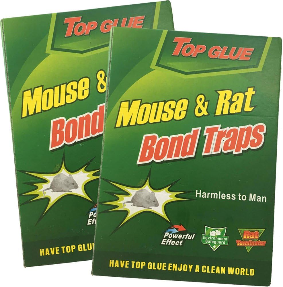 Tikta Mouse Traps Mouse Rat Glue Traps Peanut Butter Scented Rat Glue Boards Mice Sticky Traps with Professional Strength Glue (2 Pack) (2)