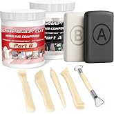 1 lb Natural Epoxy Putty Sculpt Clay, 2 Part Self Hardening Epoxy Clay | 2 Part Epoxy Sculpting Clay That Self Hardens for Modeling, Sculpting and Repairing Metal, Wood, Ceramic, Tile and Plastic.