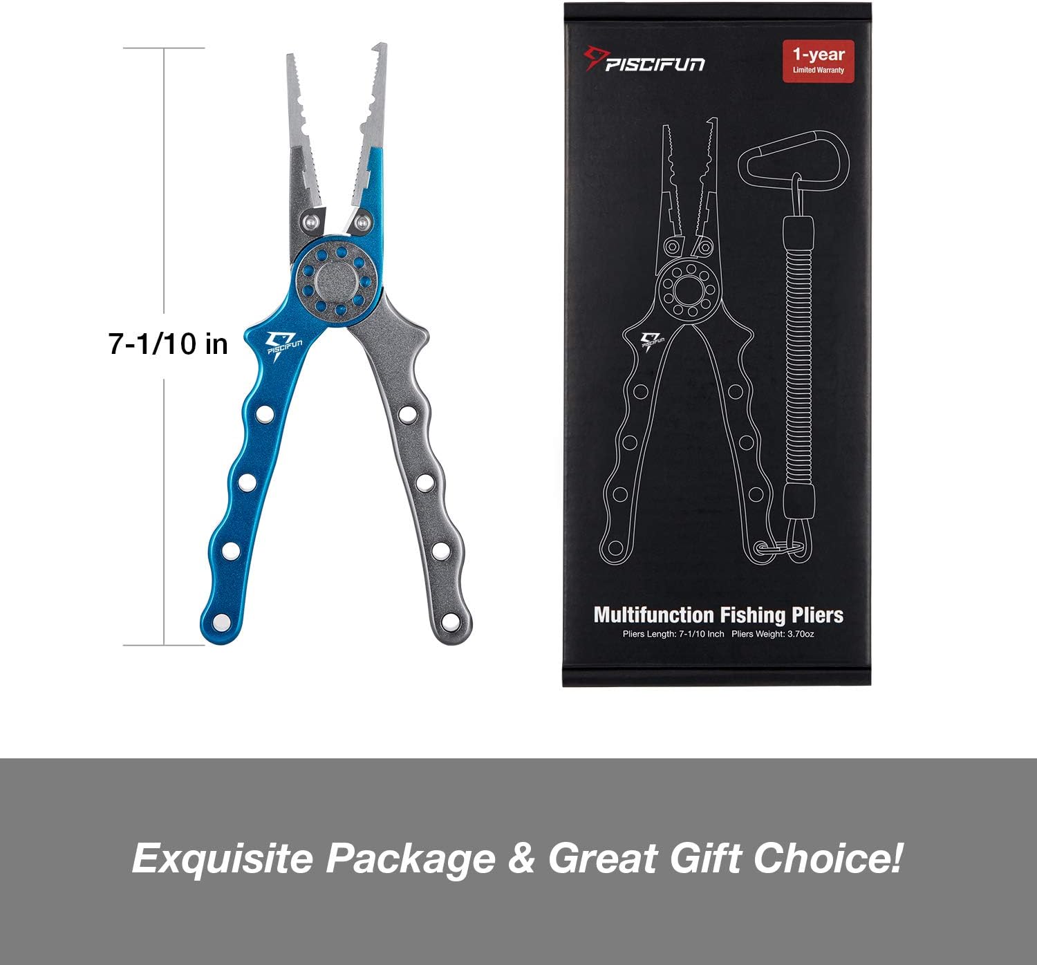 Piscifun Fishing Pliers Aluminum Braid Cutters Split Ring Pliers Hook Remover Fish Holder with Sheath and Lanyard : Sports & Outdoors
