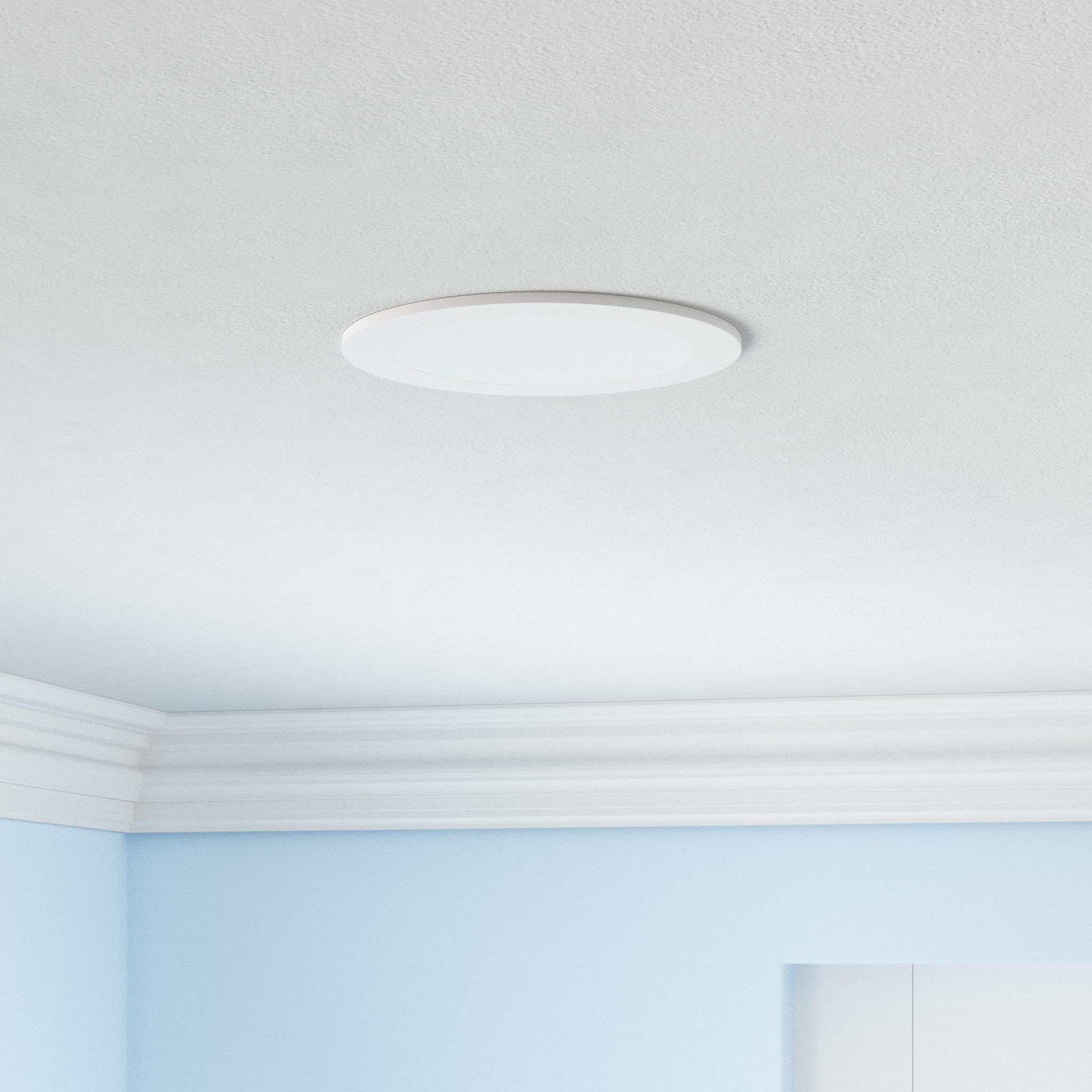 CLOUDY BAY 6 inch 3000K/ 4000K/ 5000K Selectable,Dimmable Recessed Lighting 15W CRI90+,Ultra Thin LED Recessed Light with Junction Box,IC Rated, Canless Wafer Downlight, Damp Location, White, 6 Pack