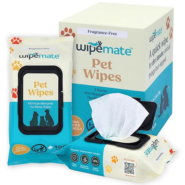 WIPEMATE 200CT PREMIUM DOG & CAT PET WIPES...