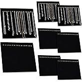 Thyle 8 Pieces Black Velvet jewelry Display Necklace Stand with 17 Hooks for Selling Pendants Chains Showcase Home Stores Trade Shows
