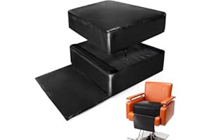 JZHLLA Adjustable Salon Booster Seat PU Leather Booster Seat for Salon Chair High Resilience Foam Barber Booster Seats for Hair Stylist, Beauty Salon Spa Equipment, 14.5"X11"X6.2"