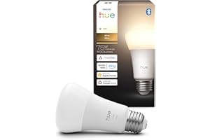 Philips Hue Smart LED A19 Bulb, Warm White Light 2700K, E26 Base, 10.5W, 1100 Lumens, Dimmable, Works with Alexa, Google Assi