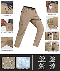 Zoofly Cargo Pants for Men Elastic Waist Ripstop