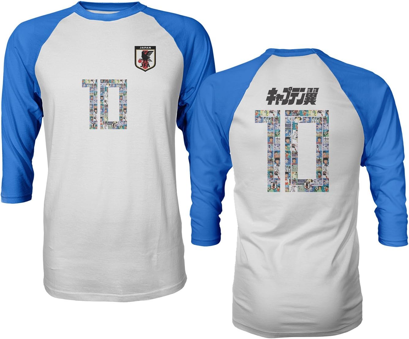 Tcamp Japan Novelty Captain Nankatsu Tsubasa 2018 World Soccer Championship Men's Quarter Sleeve Raglan T-Shirt
