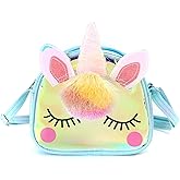 Kids Crossbody Bag Girls Crossbody Bag, Small TPU Unicorn Bag Unicorn Purses for Girls, Little Girls Purse Toddler Purse (Blue)