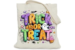 LUERHUI Halloween Tote Bag for Women Girls, Boo Ghost Gifts Tote Bag for Spooky Season, Medium Size with Inner Pocket