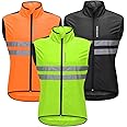 WOSAWE Men's High Visibility Cycling Wind Jacket Water Resistance Reflective Windbreaker