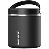 Hydrapeak 25oz Stainless Steel Vacuum Insulated Food Jar for Hot Food and Cold Food, Wide Mouth Leak-Proof Soup Jar for Adults, 10 Hours Hot and 16 Hours Cold (Black)