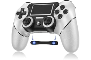 PSKONTORORA Wireless Controller for PS4, Newly Upgraded Remote Gamepad Compatible with Wireless Controller for P4/3/Slim/Pro/PC, Turbo/Programmable/1000mAh Battery/Dual Motor Vibration