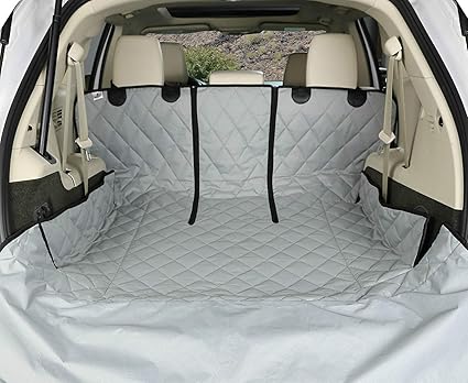 AKSHARA PET BEDS Double Layers Oxford Fabric Waterproof Hammock Pet Dog Carriers Car Seat Cover Protector Back Mat for Hatchback (Black)