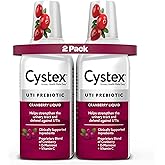 Cystex Urinary Tract Infection Support & Prevention, Cranberry Prebiotic Supplement with D-Mannose & Vitamin C for UTI Protection & Urinary Health Maintenance, 7.6 fl oz (Pack of 2)