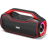 Portable Bluetooth Speaker, 200W(PMPO) Outdoor Speaker with Deep Bass | 15000mAh Battery, 20H Playtime, IPX6 Waterproof, Bluetooth 5.4, TWS Pairing, USB/AUX/TF Playback for BBQ &amp; Camping